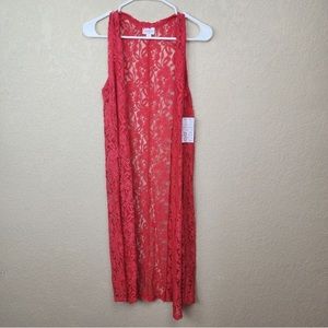 LuLaRoe Joy Red Lace Size Small NWT (1479)